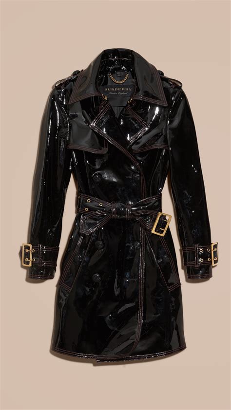 burberry leather collar trench|burberry patent leather trench coat.